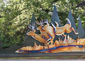 Deer Running in the Woods by Paul Silva